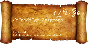 Ördögh Zsigmond névjegykártya